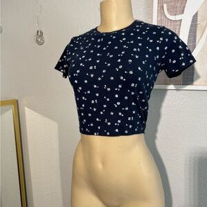 Floral blue holister crop top 💙